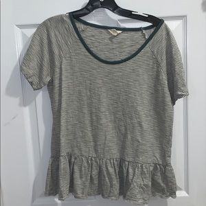 LUCKY BRAND striped tee with ruffles